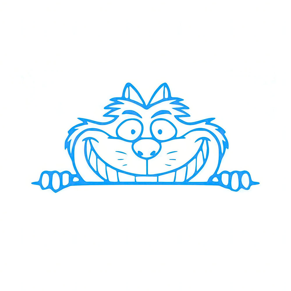 Cheshire Cat Autocollant Alice au Pays des Merveilles Bleu