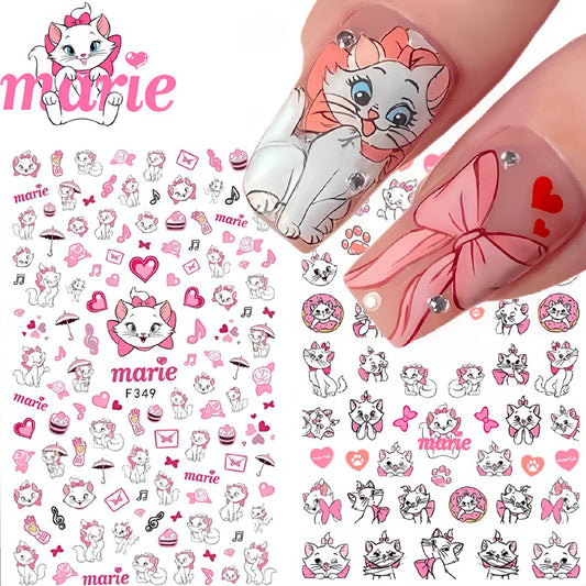 Autocollants pour Filles Chat Marie de Disney, pour Ongles