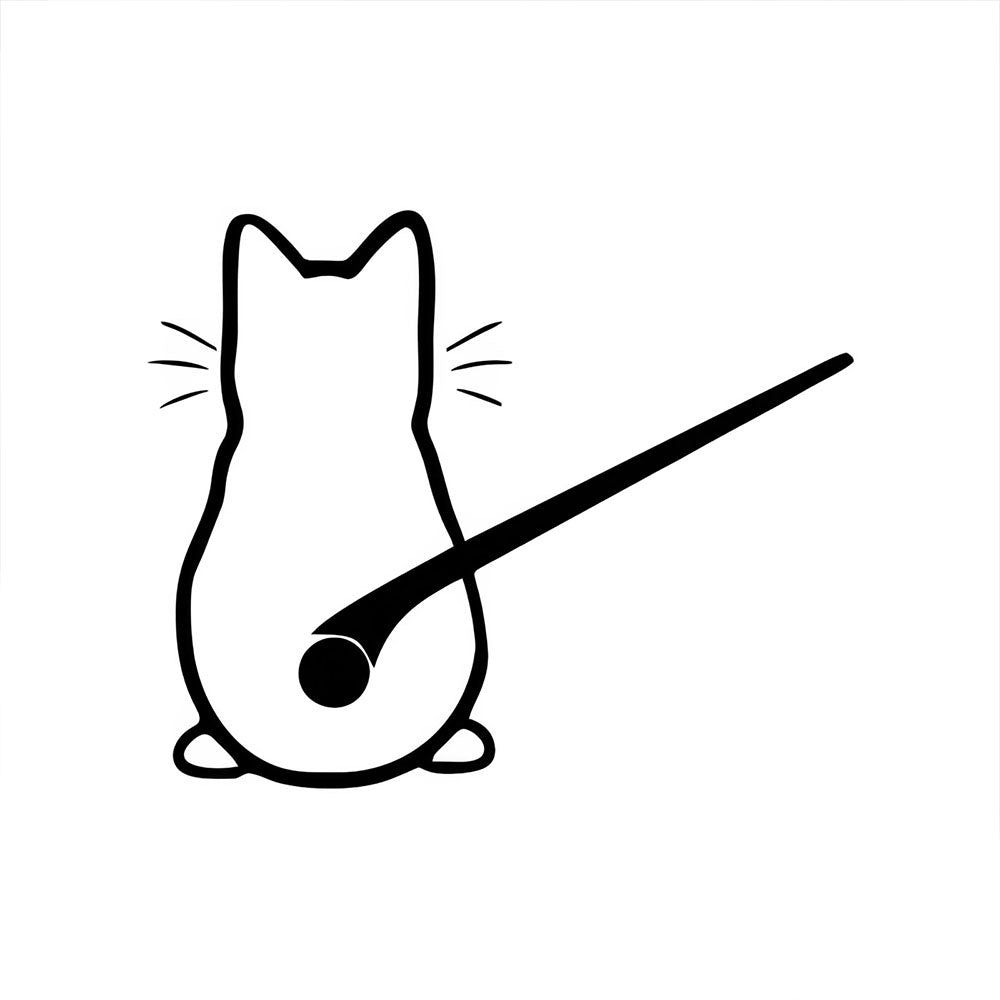 l'Essuie Glace Remplace la Queue du Sticker Chat Blanc Sur la Voiture