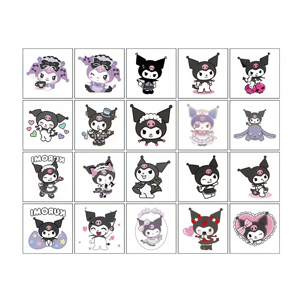 Tatouages Temporaire Chat Kuromi Colorés pour Enfant