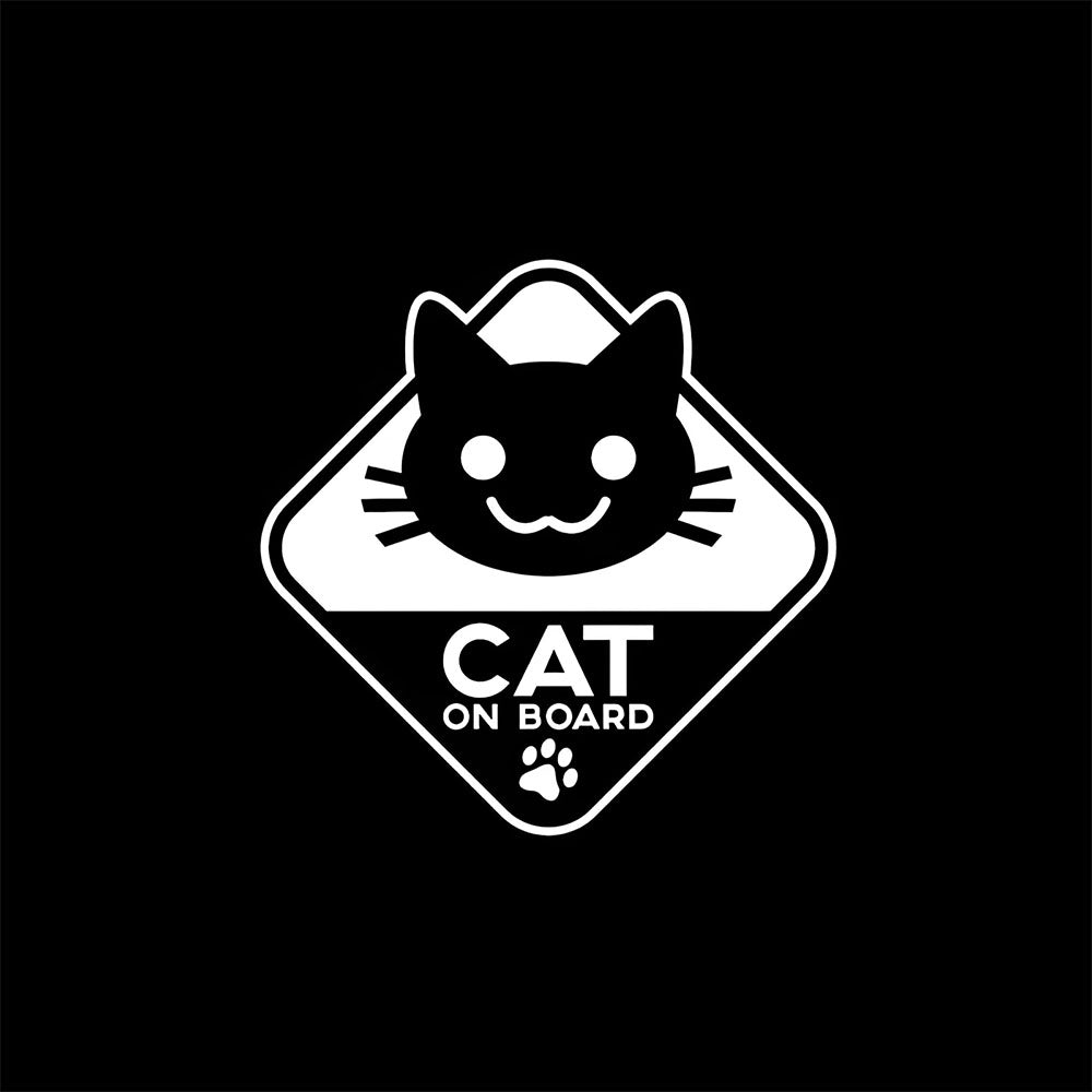 Sticker pour Auto Chat à Bord Chat Mignon Noir