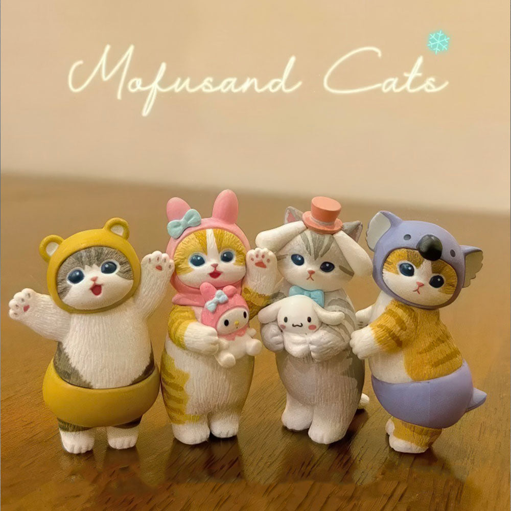Figurine Chatons Déguisés Mignons, Marque Mofusand en Résine