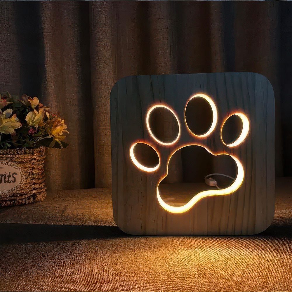Lampe Patte de Chat en Bois Design à Poser