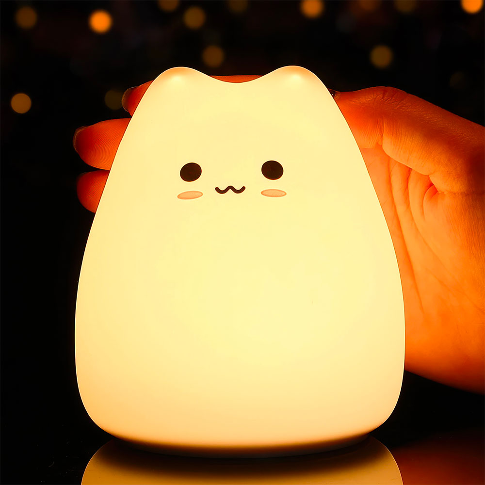 Lampe Silicone Led pour Enfant en Forme de Chat