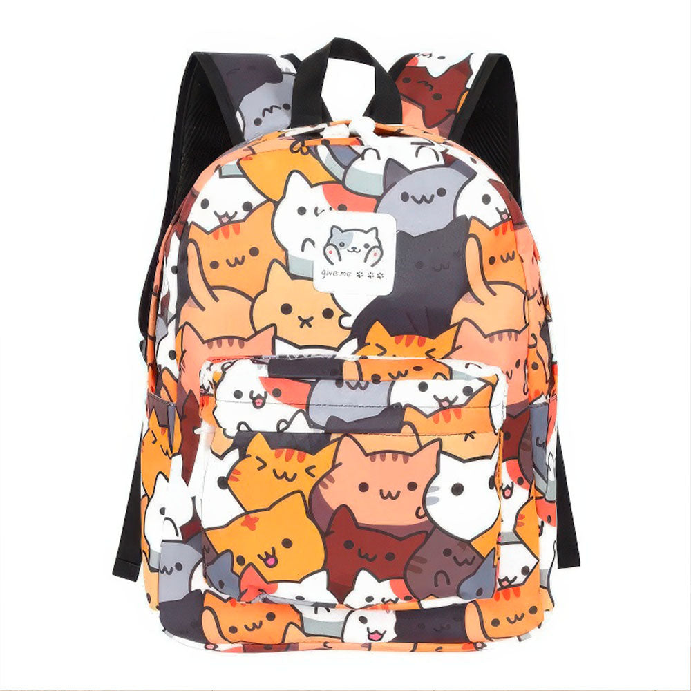 Sac à Dos Ecolière Multipoches Chatons Mignons
