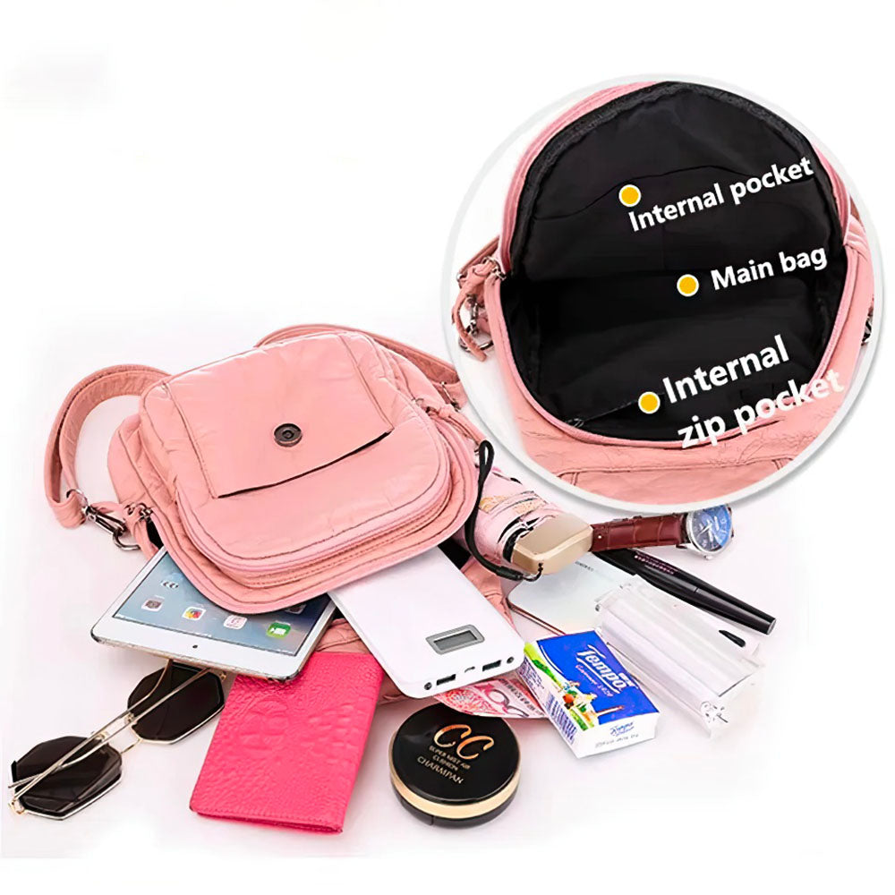 Sac à Dos Chats Cuir Décliné en Trois Couleurs pour Femme et Pochette interieure