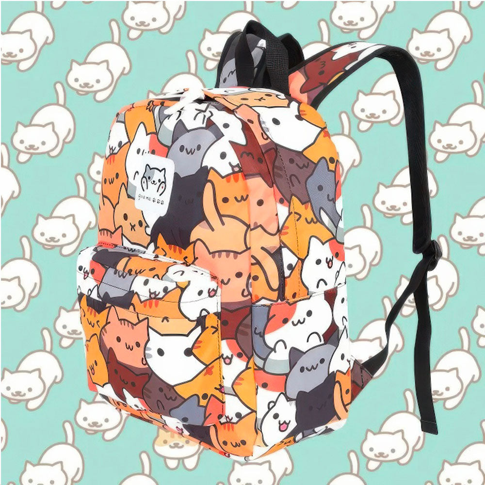 Sac à Dos Scolaire Fille Motif Chat Kawaii