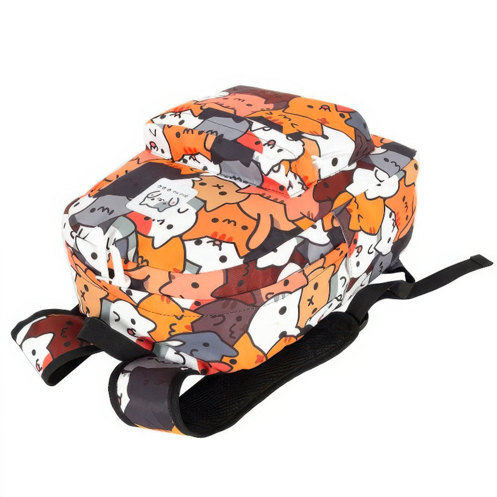 Sac à Dos pour l'Ecole Fillette, Dessins Chatons Mignons Ton Gris Orangé