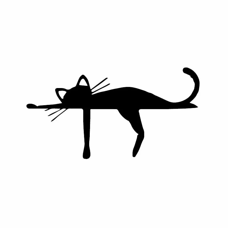 Sticker Chat Paresseux Noir pour Voiture