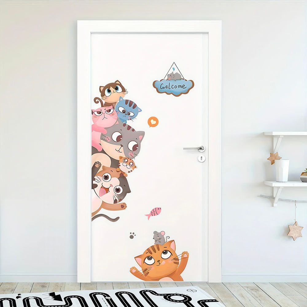 Chatons pour Porte de Chambre pour Enfants Sticker