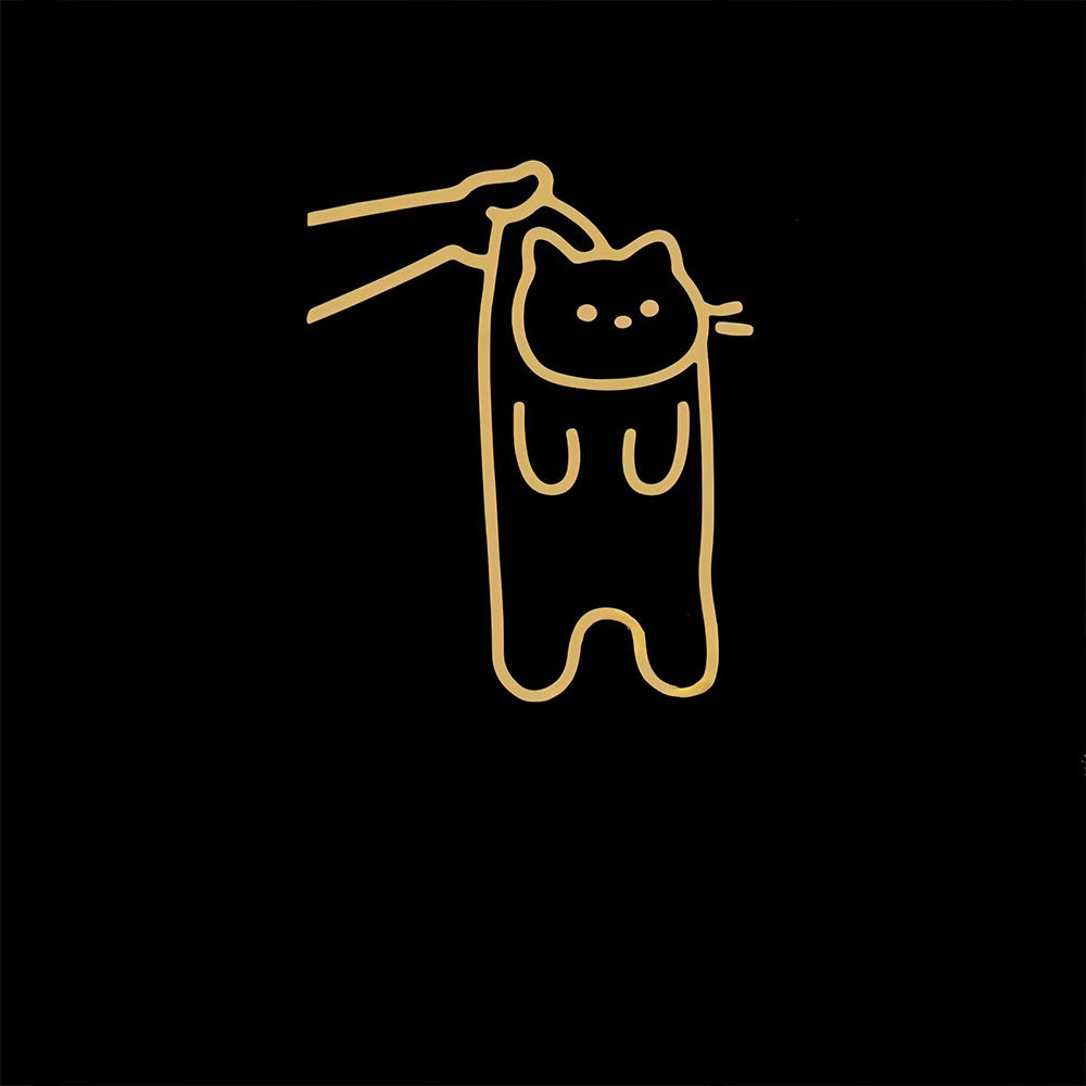 Chat Jaune Pendu pour Déco Ludique Autocollant