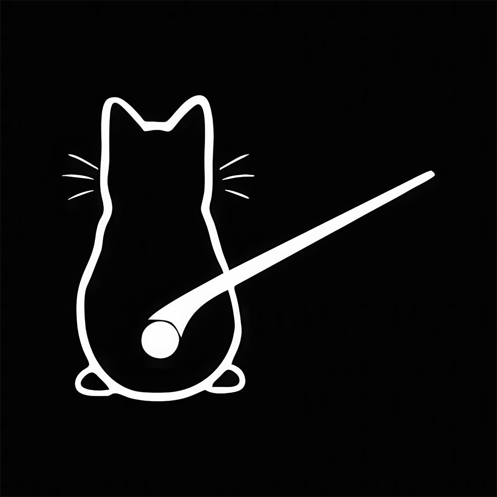 Sticker Voiture Chat Blanc Vue de Dos Essuie Glace