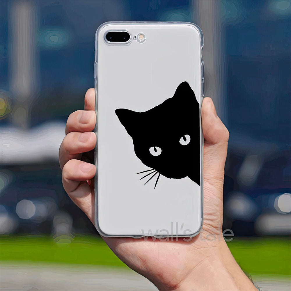 Autocollant Tête de Chat Noire pour Voiture, Collé sur un Portable
