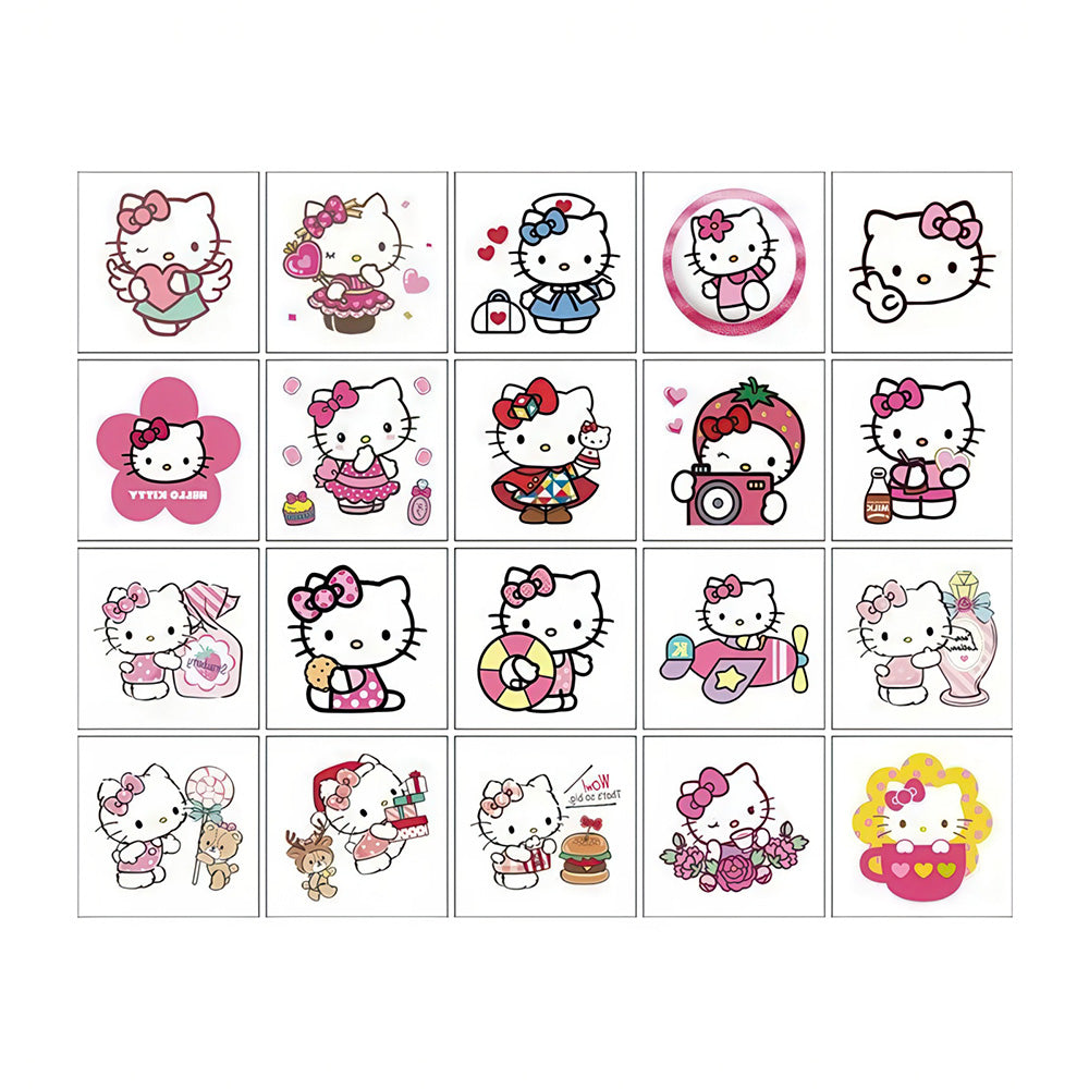 Tatouages Temporaires Chat Hello Kitty Vingt Pièces