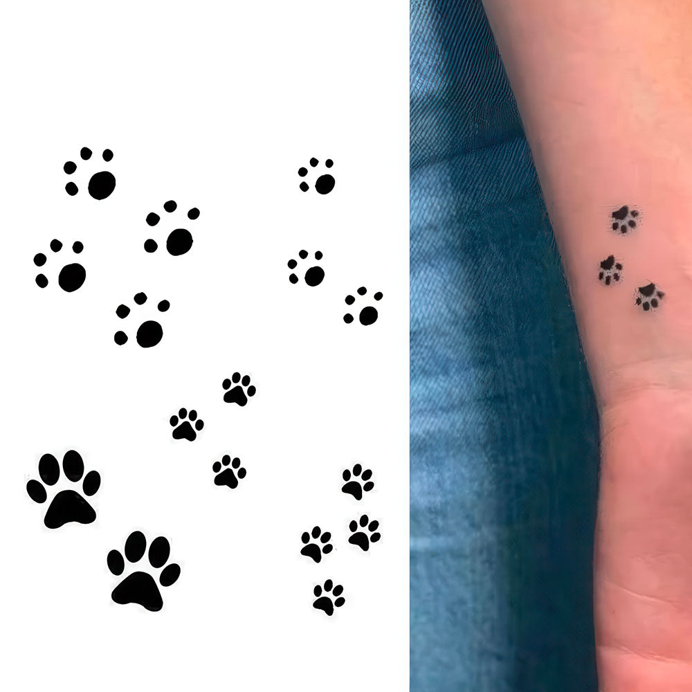 Tatouage Temporaire Pattes de Chats Couleur Noire