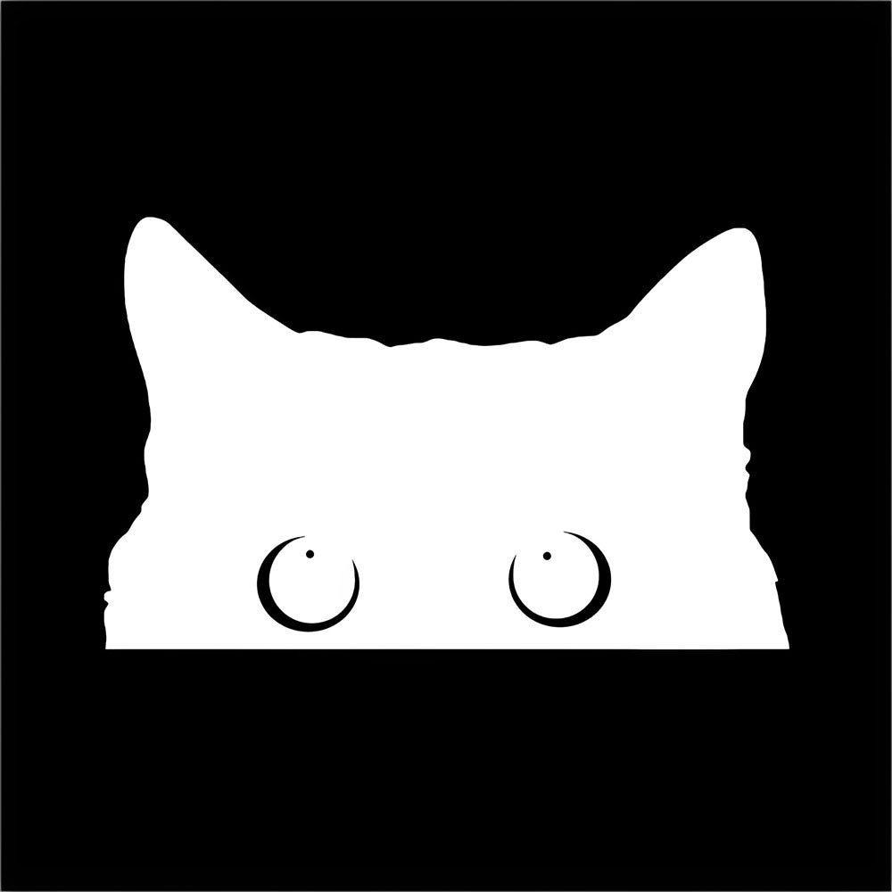 Autocollant Tête de Chat Blanche Auto