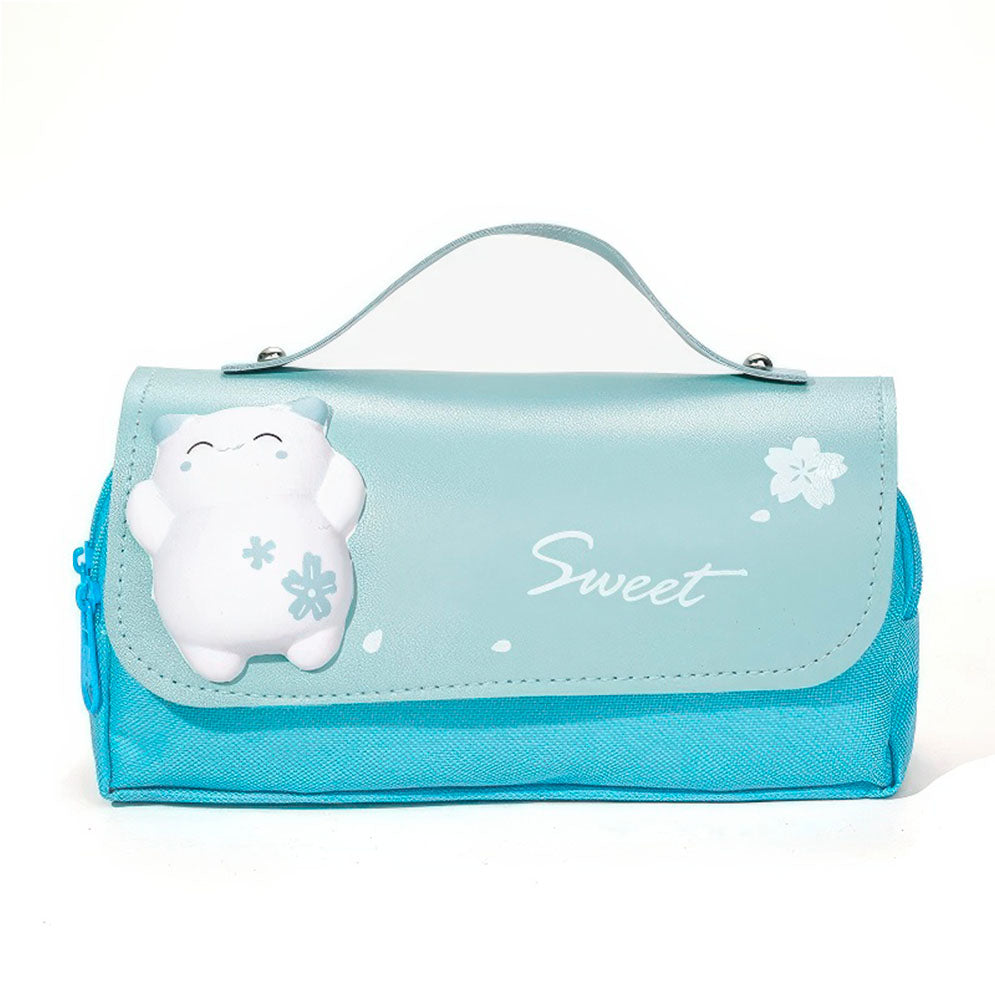 Trousse Scolaire Bleue Fillette en Tissus