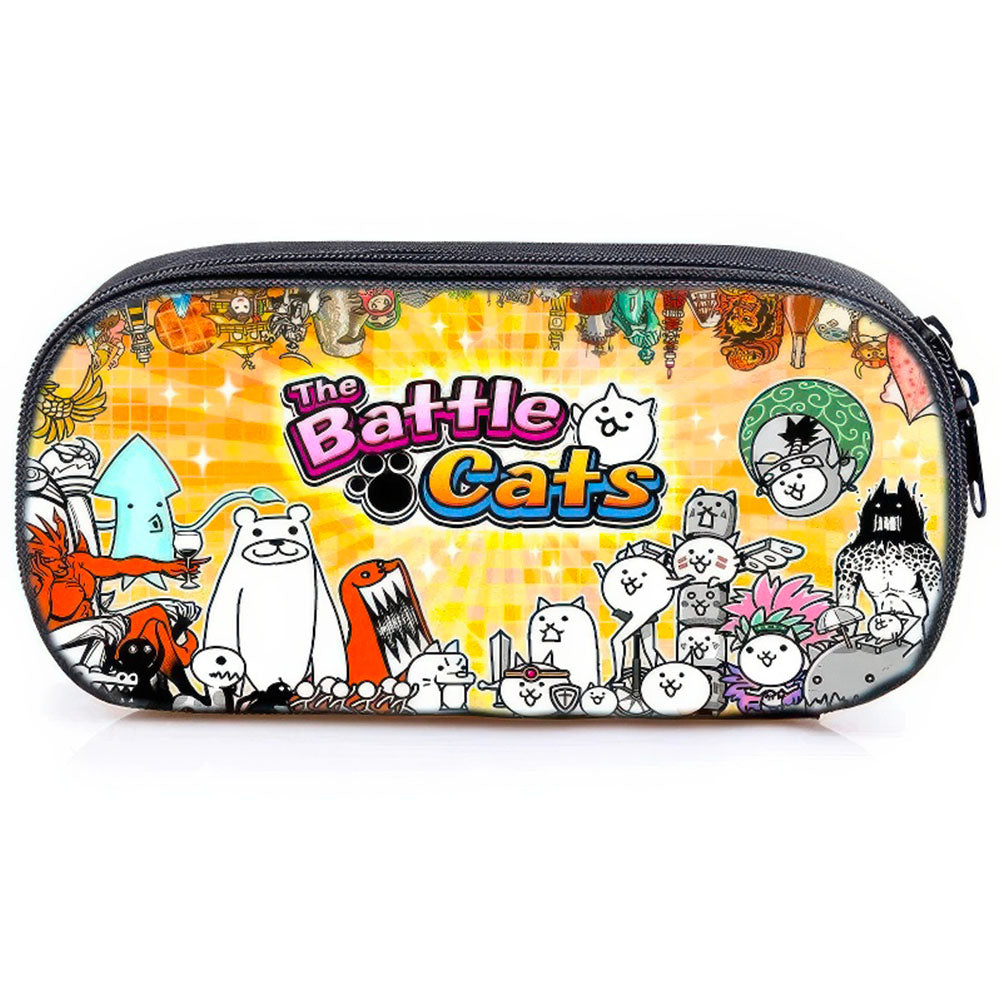 Trousse Scolaire Motif Chat Thème The Battle Cats Dominante Jaune