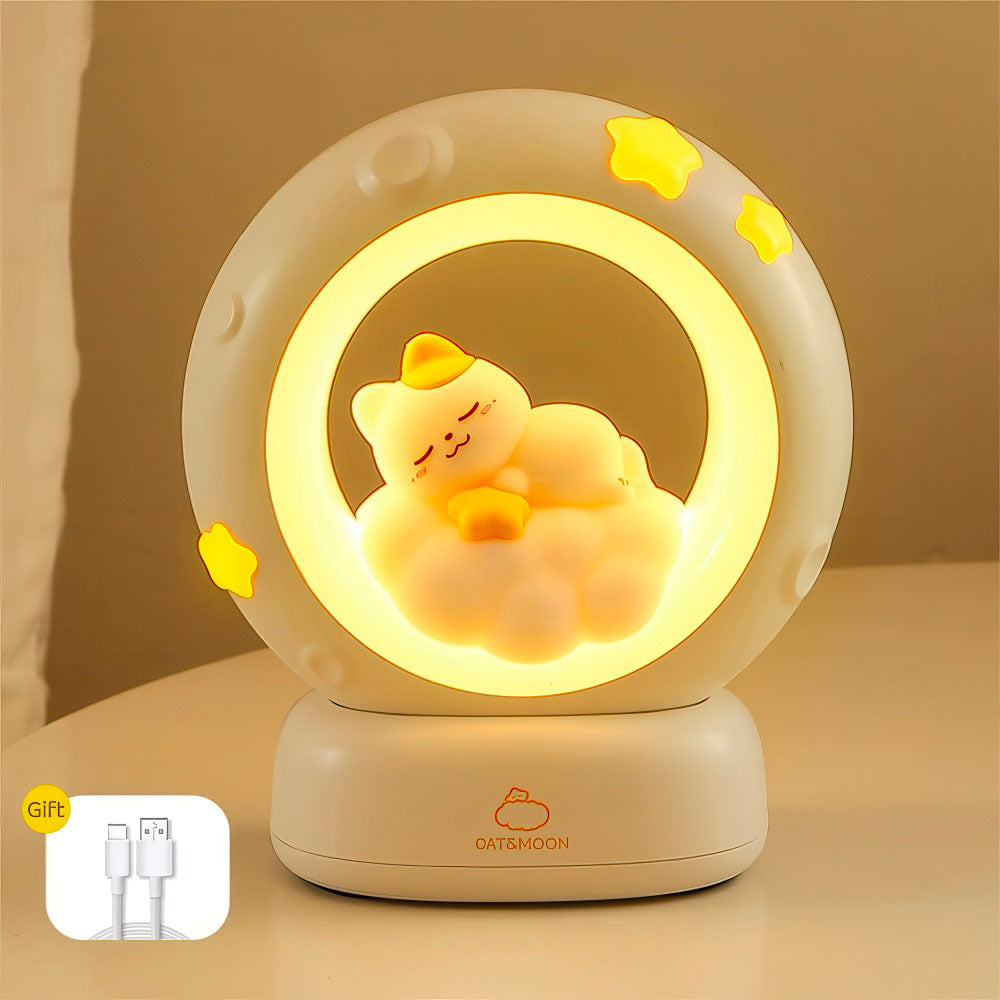 Veilleuse Chat Sur un Nuage Lampe Led Enfant