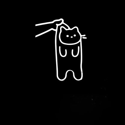 Chaton Mignon Blanc Pendu à une Main Déco Amusante Sticker