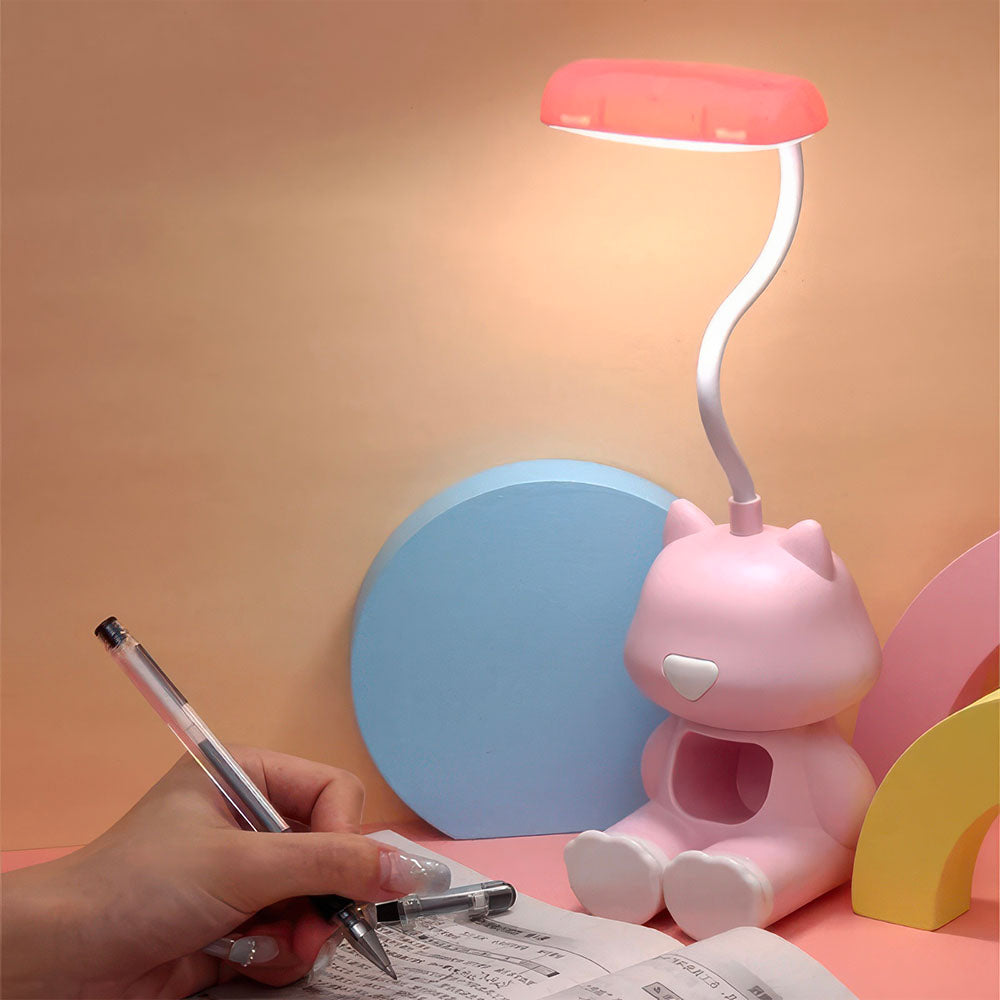 Lampe de Bureau Chaton Rose Led 