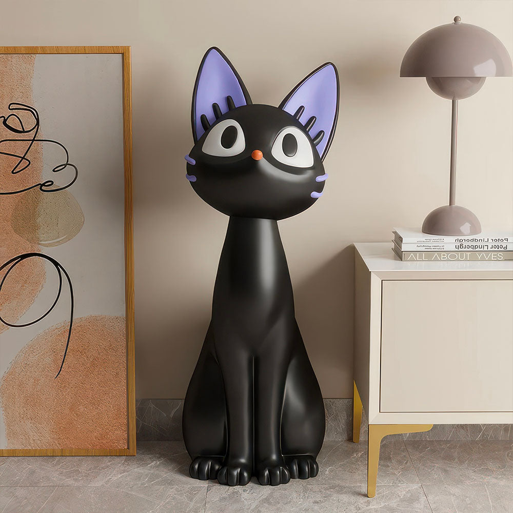 Chat Noir Style Cartoon Debout Statue