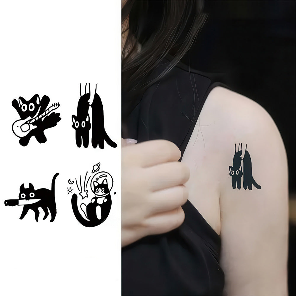 Tatouages temporaire Chats Noirs Humour 