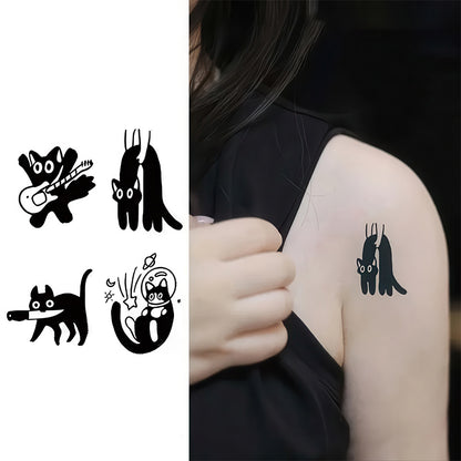 Tatouages temporaire Chats Noirs Humour 