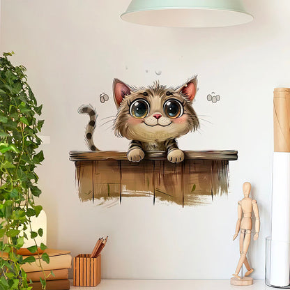 Chaton Adorable de Dessin Animé Bonne Humeur Autocollant