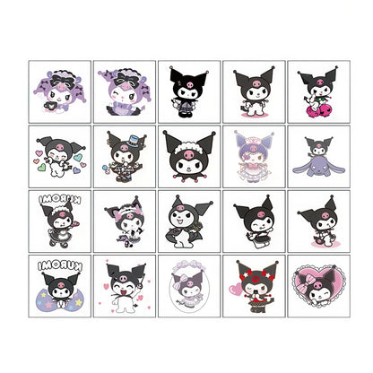 Tatouages Temporaire Chat Kuromi Colorés pour Enfant