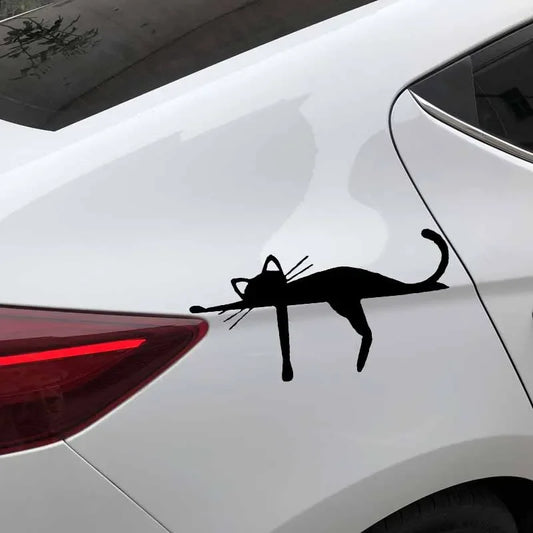 Autocollant pour Voiture Chat Noir Endormi