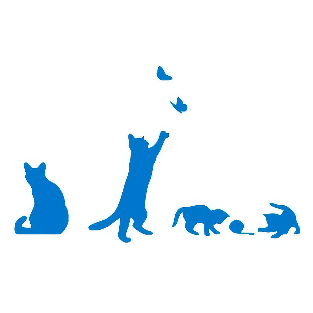 Stickers Chats Ludiques et Papillons Bleus