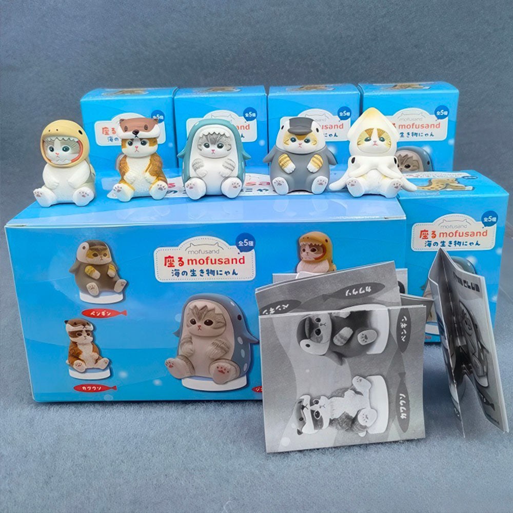 Figurines Kawaii Mofusand Chat en Résine