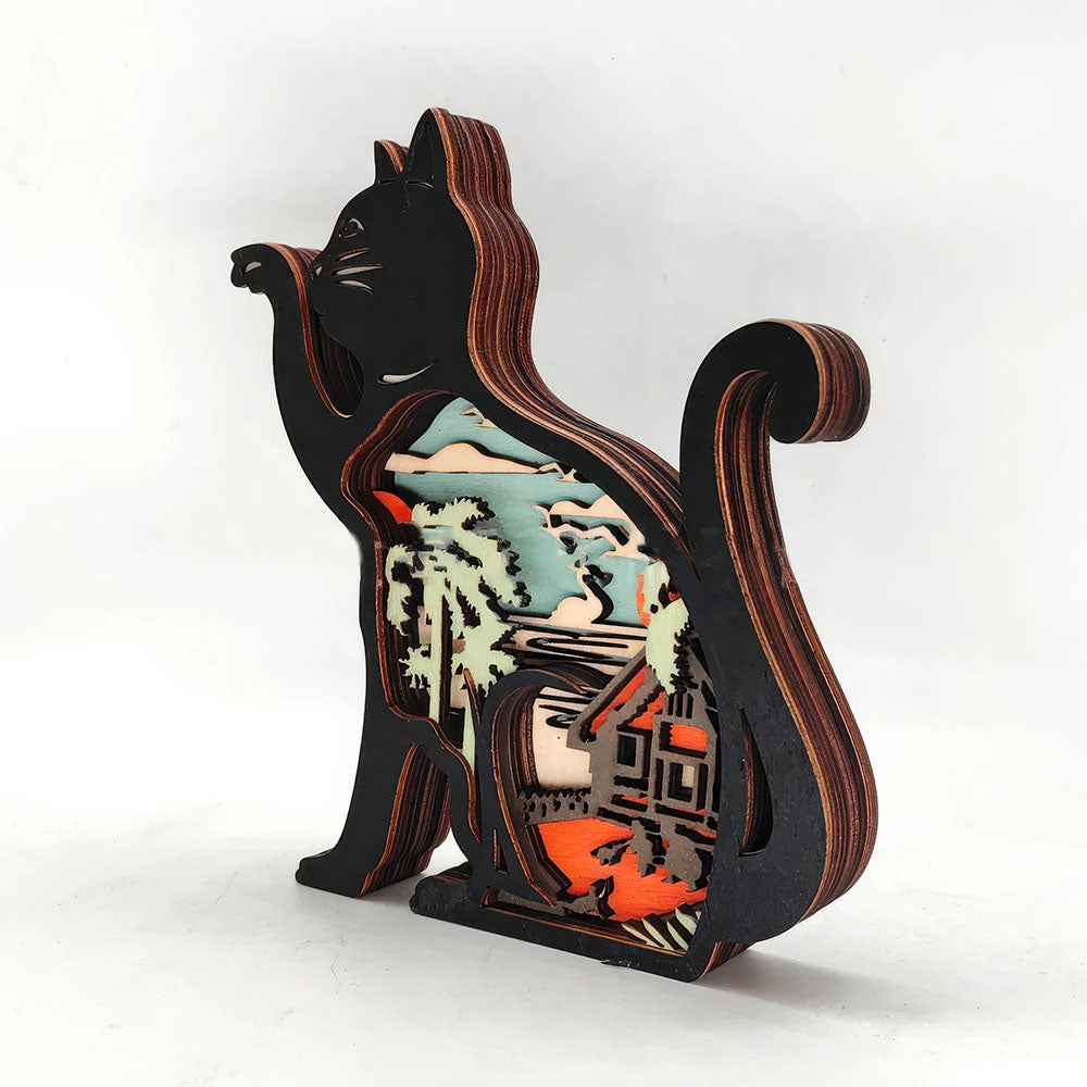 Lampe Chat Couches de Bois Paysage