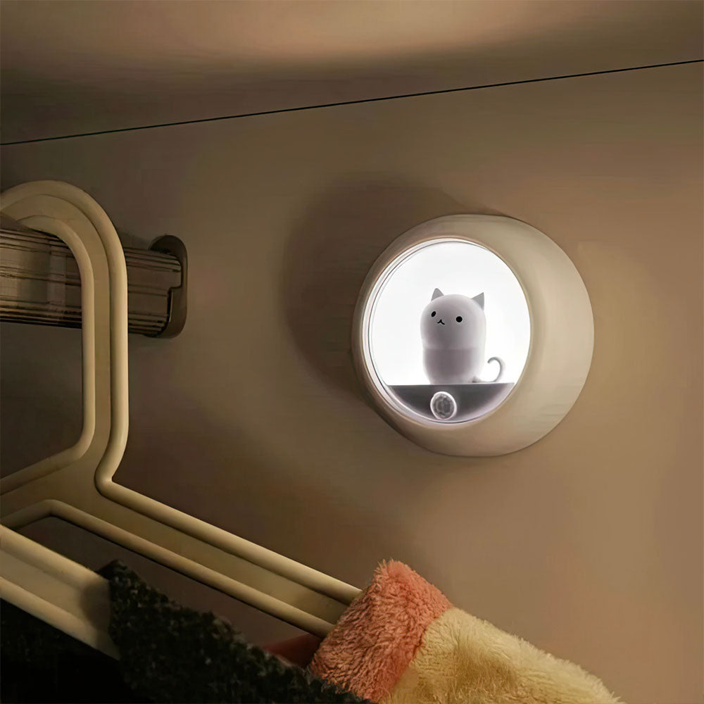 Petite Veilleuse Lampe Led Chat Mignon Jaune 