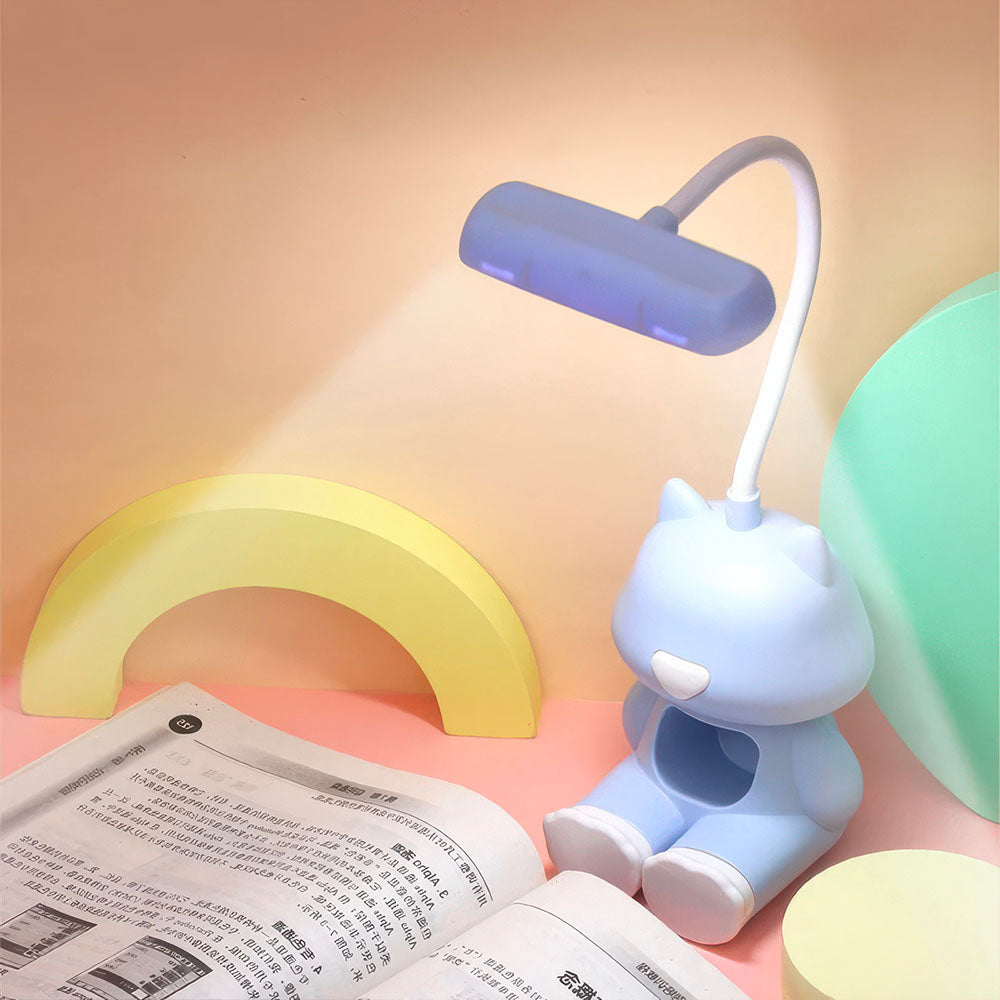Lampe Led Chat Mignon Bleu pour Bureau 