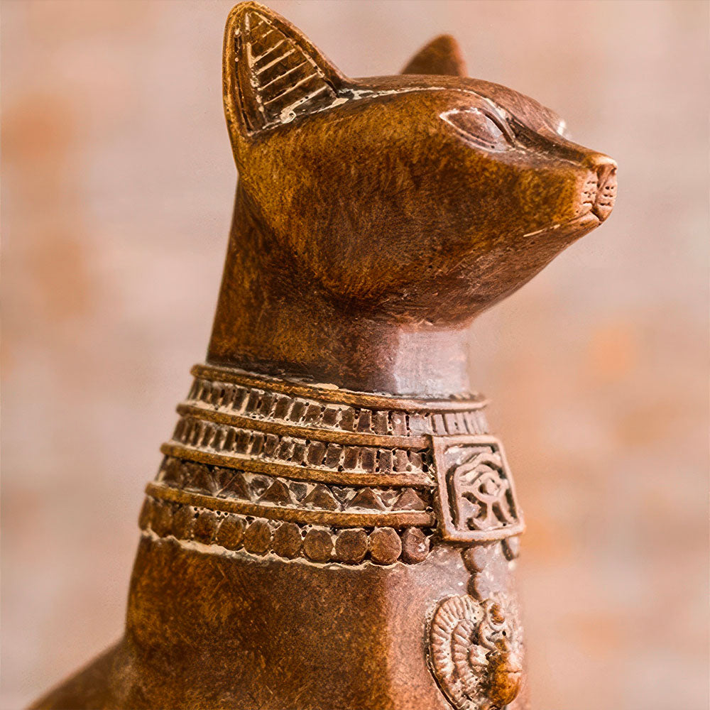 Grande Statue Chat Egyptien Sculptée  en Résine
