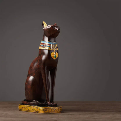 Chat Marron Déesse Egyptienne Statue
