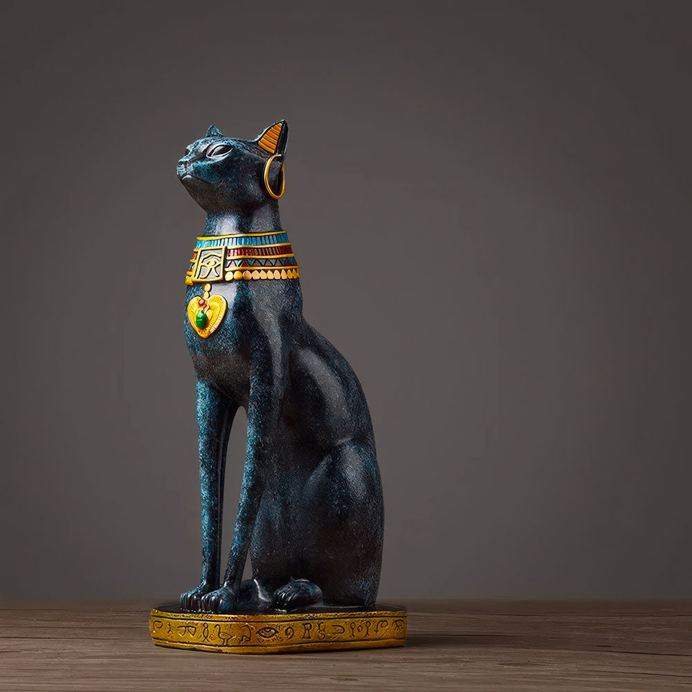 Déesse Egyptienne Statue Chat Bleue
