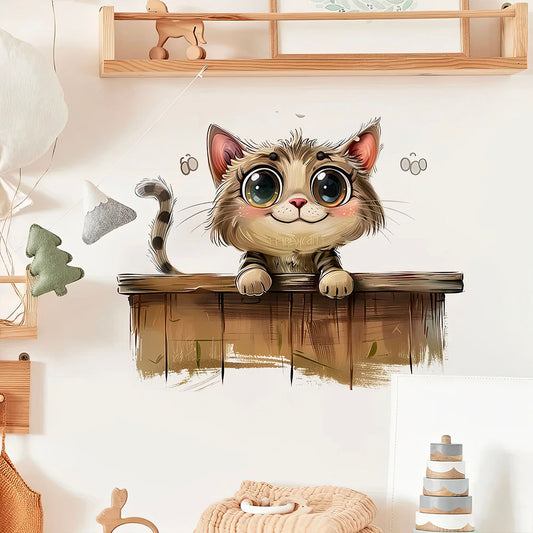 Chat Mignon Gros Yeux qui Sourit Sticker