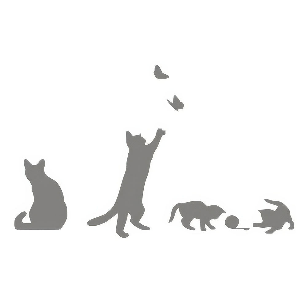 Autocollants Vinyle Chatons Joueurs Escaliers Gris