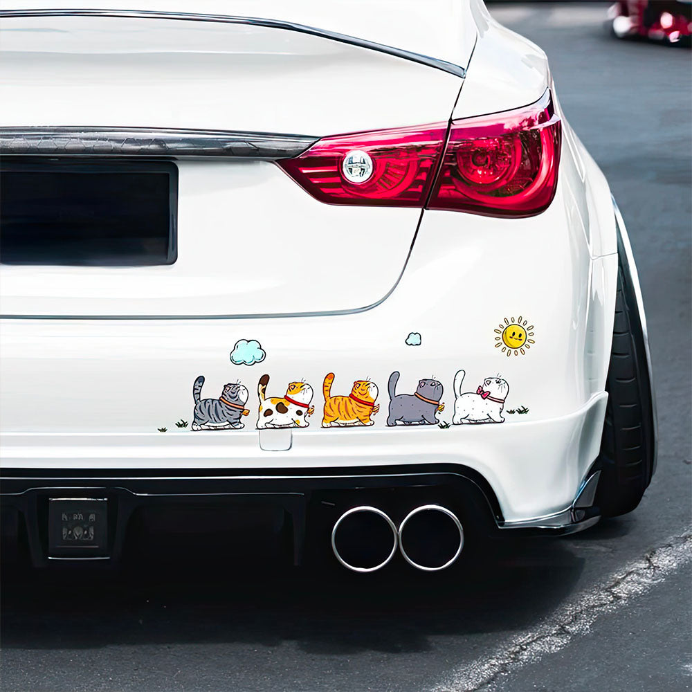 Chats Couleurs en Fille Indienne avec Colliers Stickers Voiture