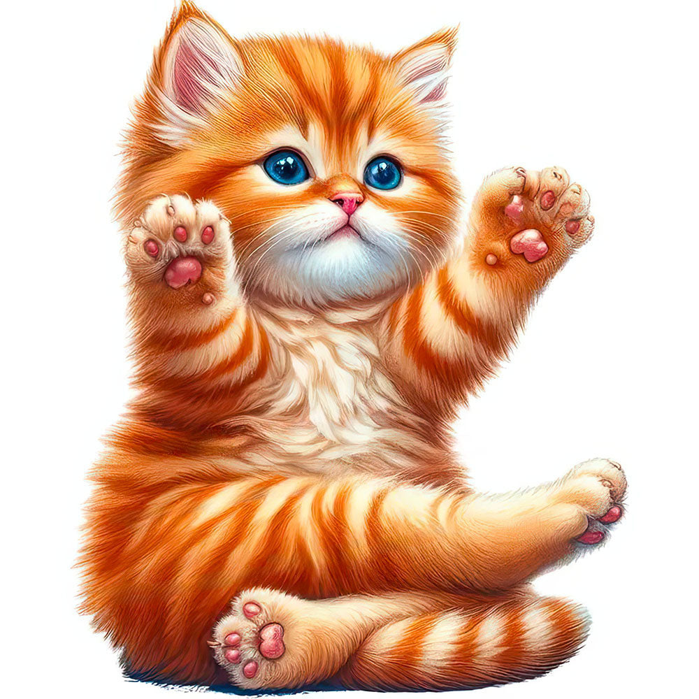 Chaton Ludique qui Croise les Jambes en Position de Yoga Sticker