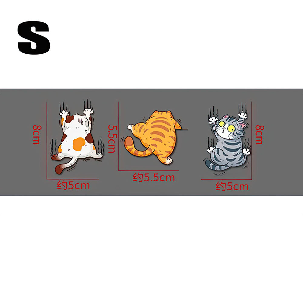 Trois Chatons Grimpants à la Voiture avec Griffes Stickers