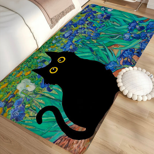 Tapis Absorbant Motif Chat Van Gogh pour Toute Pièce
