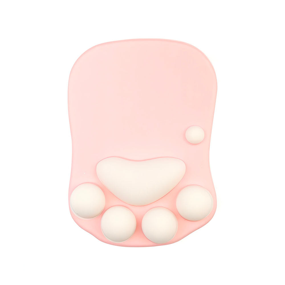 Tapis de Souris Forme Patte de Chat Rose Blanc, Mousse à Mémoire de Forme