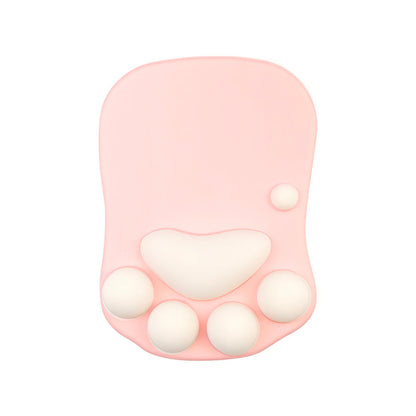 Tapis de Souris Forme Patte de Chat Rose Blanc, Mousse à Mémoire de Forme