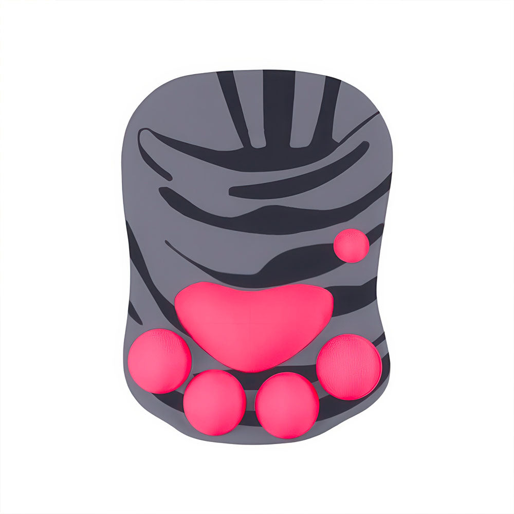 Tapis de Souris Forme Patte de Chat Pour Gamers Gris et Rose Fuschia