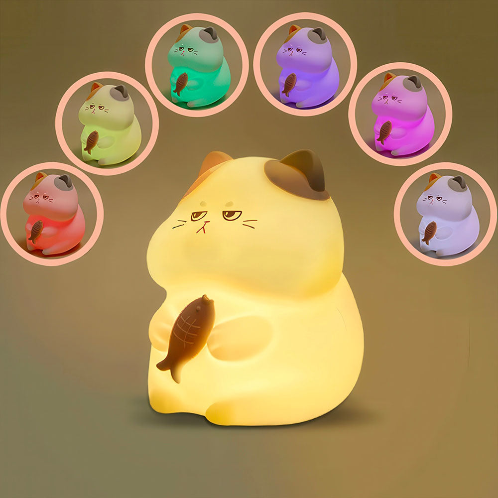 Veilleuse Enfants Chat Lampe Led Silicone
