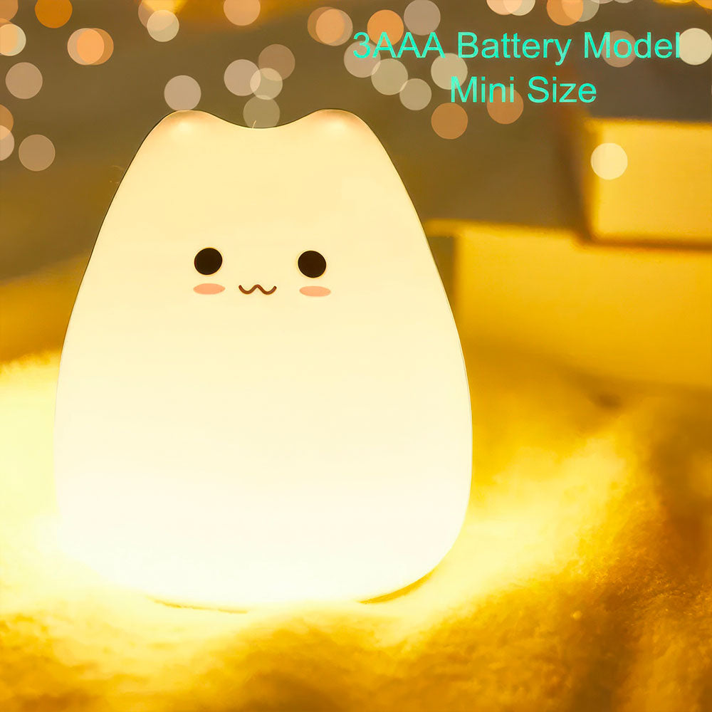 Chat Love Silicone Led Couleurs Veilleuse